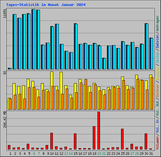 Tages-Statistik im Monat Januar 2024